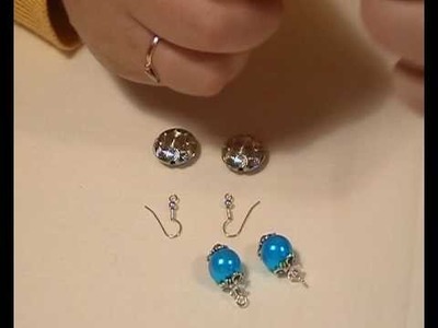 Earrings with blue pearls 