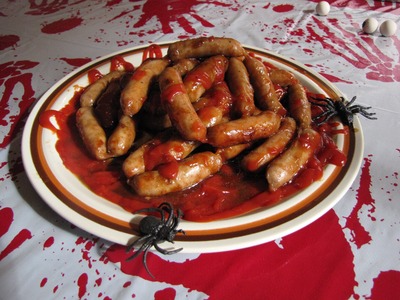Easy Halloween Party Ideas - Guts Sweet Cocktail Sausages