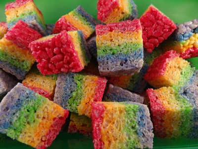 Fruity Rainbow Rice Krispies Squares - with yoyomax12