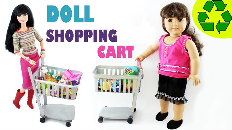 How to make a FUNCTIONAL doll shopping cart - Easy Doll Crafts