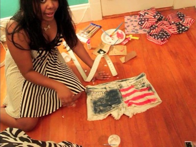 How to make FLAG SHORTS, . [Perfect for the 4th of July Weekend]