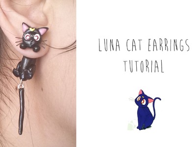 Polymer Clay Earrings Tutorial: Luna the cat from Sailor Moon
