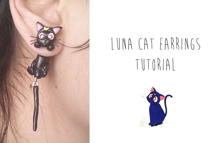 Polymer Clay Earrings Tutorial: Luna the cat from Sailor Moon