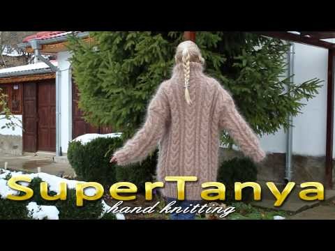 05.12.2012 Beige cable decorated hand knitted mohair cardigan by SuperTanya