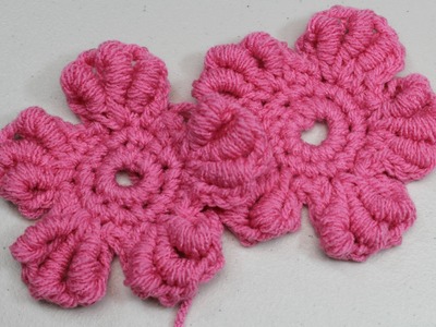 5 Petal Bullion Stitch# Crochet Flower