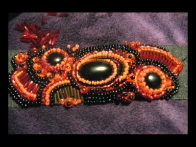 Bead embroidery: freeform cuff