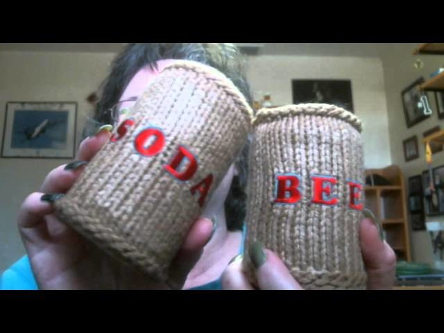 "Brown Paper Bag" Knitted Koozies