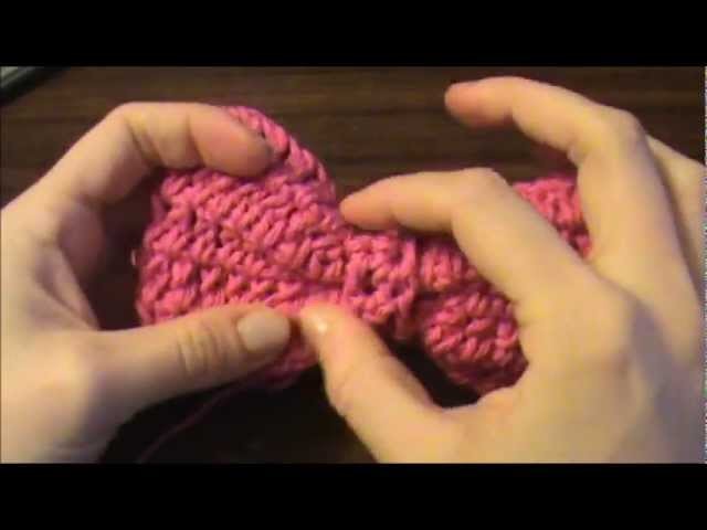 Crochet Bow Barrette. Clip Pattern Tutorial - Left Handed
