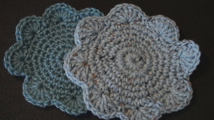Crochet Coaster with Shell Edging - Left Hand Crochet Geek