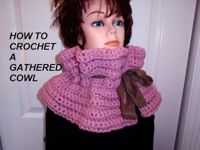 CROCHET GATHERED COWL.scarf, more rectangle crochet see link
