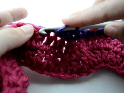 Crochet Lessons - How to work the ripple - weave stitch - Variation - Part 4