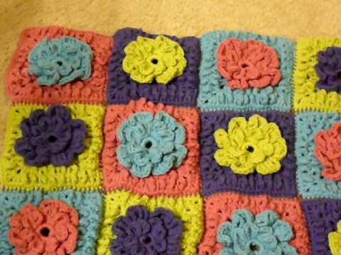 Crochet loopy flower afghan - Need help
