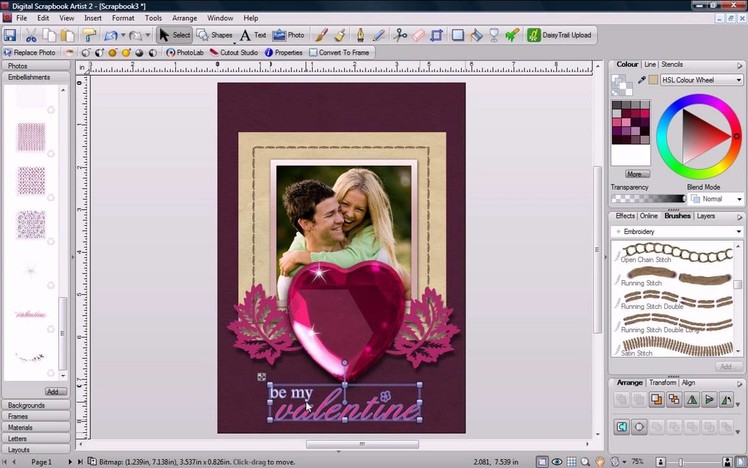 Digital Scrapbook Artist Valentines Card Tutorial