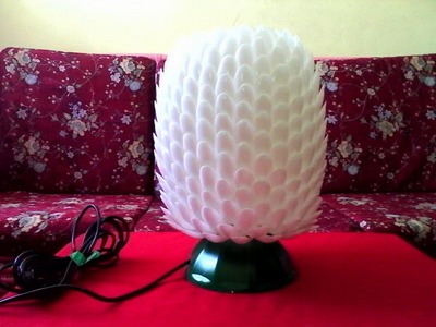 DIY # 7 LAMPSHADE MADE OF RECYCLED PLASTIC SPOONS & BOTTLE