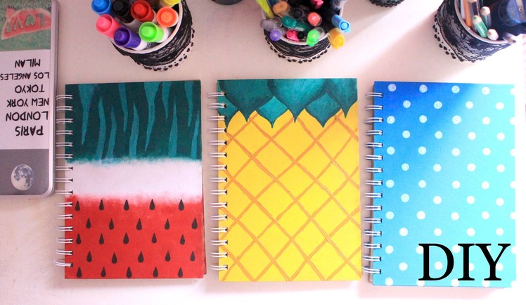 DIY: Cute and colourful notebooks (Watermelon, Pineapple and Polka dot print)