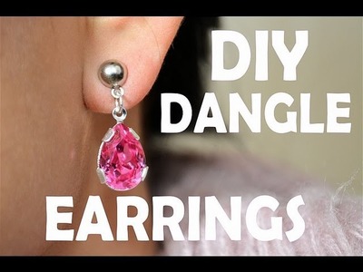 ✿ DIY Earrings Pink Gem Dangle Earrings ✿ AprilAthena7