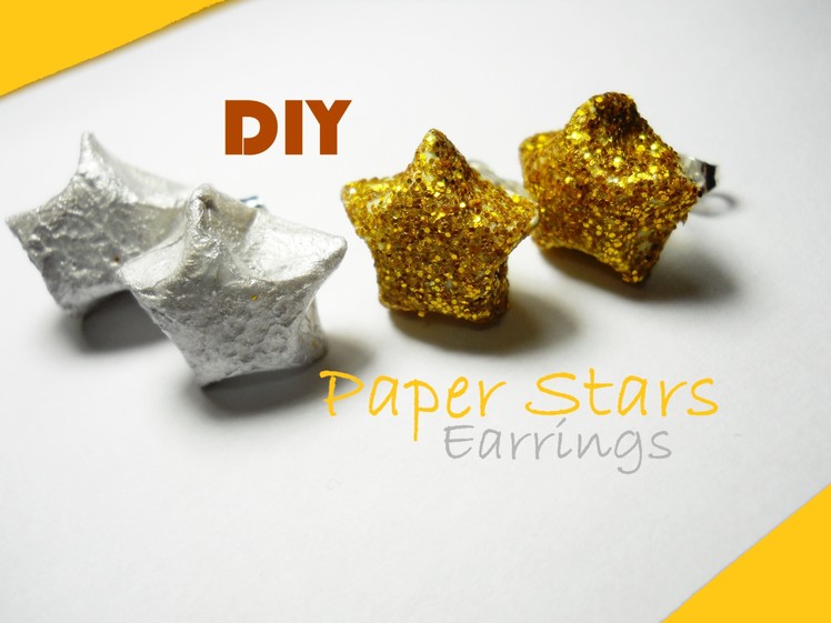 DIY Paper Stars Earrings ✰ Orecchini di Carta a forma di Stellina ✮ Tutorial (Origami 3D)