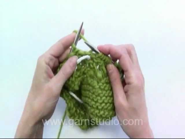 DROPS Knitting Tutorial: How to knit raglan with holes.