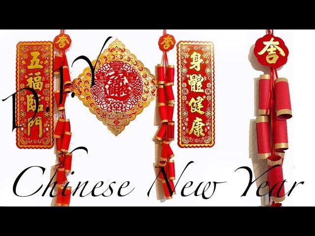 Easy DIY Chinese New Year "Paper Firecrackers" Wall Decor