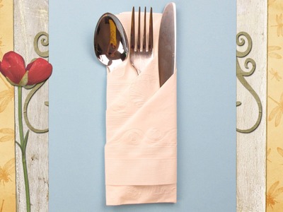 Easy Napkin Folding for Dinning Table Tutorial(Three Pouch) DIY Idea