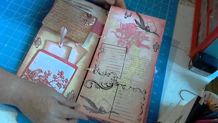 Handmade Wedding Guest Book. Mini Album. Scrapbookgiggles Pink and Pretty!