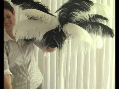How to Create an Ostrich Feather-Top Wedding Reception or Party Table Decoration Centrepiece