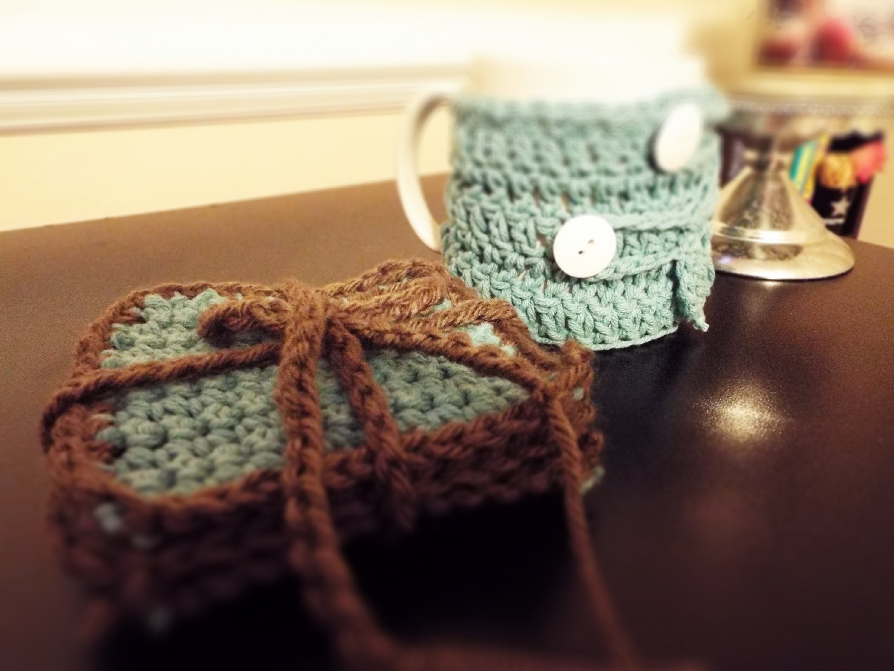 How To: Crochet Coasters & Coffee Mug Cozy