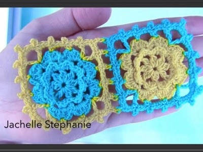 How To crochet Granny Square And How To Join As You Go Tutorial Pattern #6