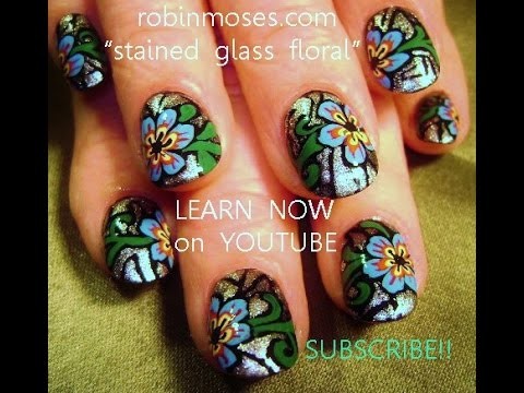 Nail Art Tutorials | DIY Nail art for short nails | Stained Glass Flowers