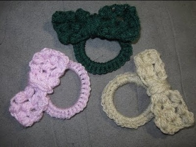 Puff Stitch Bow on a Rubber Band - Crochet Tutorial - Summer Crochet