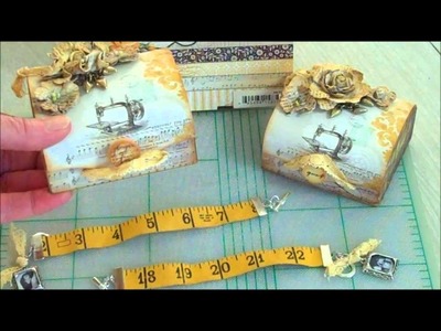 Vintage Tape Measure Bracelets & Michael's Dollar Bin Boxes