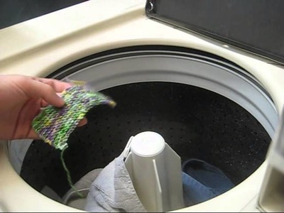 Washing Hand Knits Dyed with Food Coloring