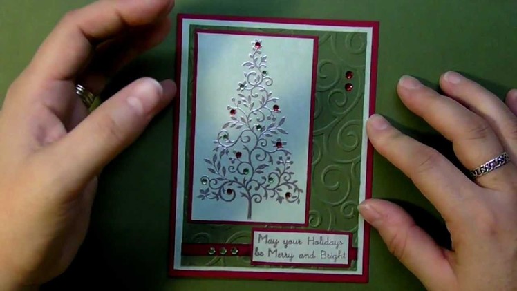 Chritmas card 2012 series using silver embossing powder and tree card #3