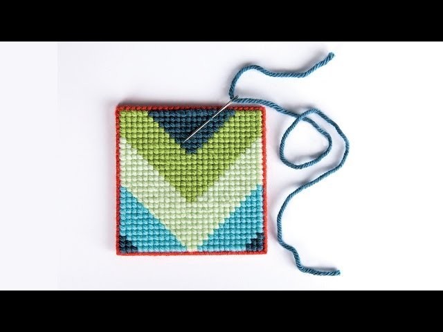 Cross Stitch For Beginners: Trendy Chevron Coasters