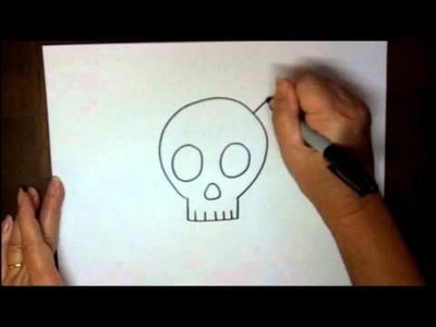 How to Draw a Skull and Crossbones Step by Step Simple Cartoon Easy Drawing Lesson