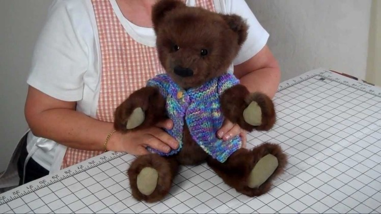 How to Make a Jointed Fur Teddy Bear - Part 14 Final Steps