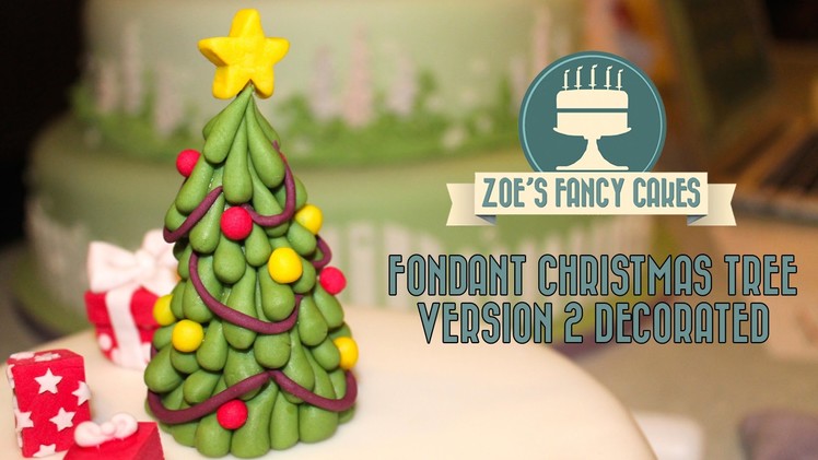 Fondant Christmas tree tutorial version 2 decorated cake topper Decorating How To Tutorial