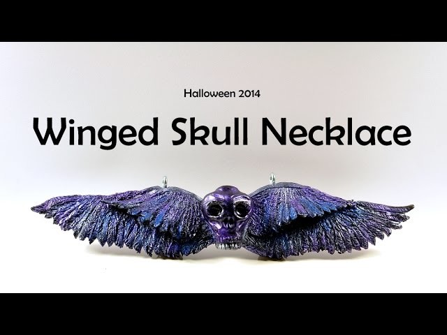 Halloween: Winged Skull Necklace - polymer clay TUTORIAL