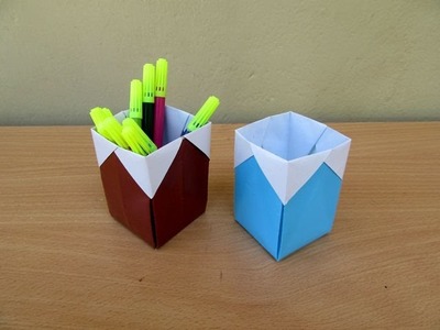 How to Make a Paper Easy Pen Holder - Easy Tutorials