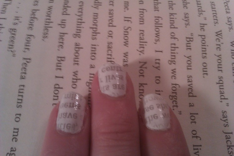 Newspaper nails with WATER (not alcohol)!