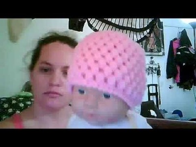Puff stitch baby girl hat