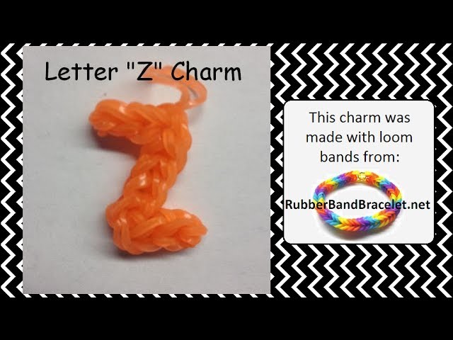 Rainbow Loom Letter Z Loom Band Charm - Made Using RubberBandBracelet Loom Bands