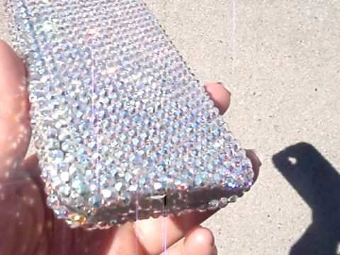 SWAROVSKI CRYSTAL AB 1000 CRYSTALS ON AN IPHONE4G CASE! BY CRYSTAL-RIDERS.COM