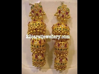 Gold and Diamond Traditional Earrings (jumkas)