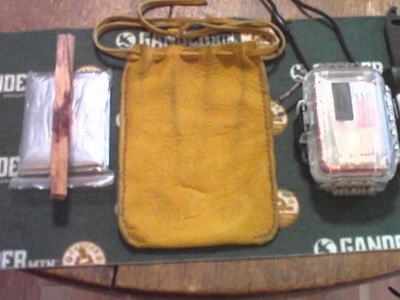 Hand made Elk Hide ditty bag sewn with artificial sinew