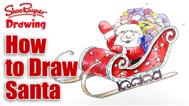 How to draw Santa's Sleigh for Christmas