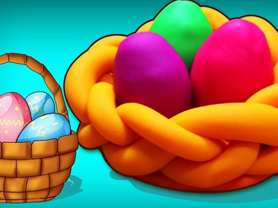 How to Make Playdough Eggs and Basket | Play Doh Eggs