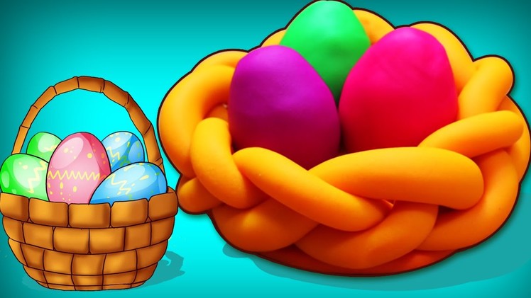How to Make Playdough Eggs and Basket | Play Doh Eggs