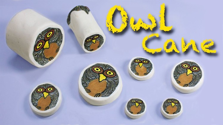 Polymer clay tutorial Owl cane. Millefiori - Murrina Gufo - Arcilla polimérica Búho.