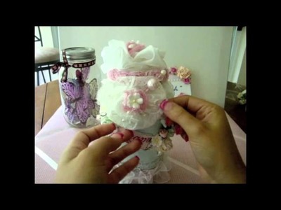 Shabby Chic Altered Glass Jar How to